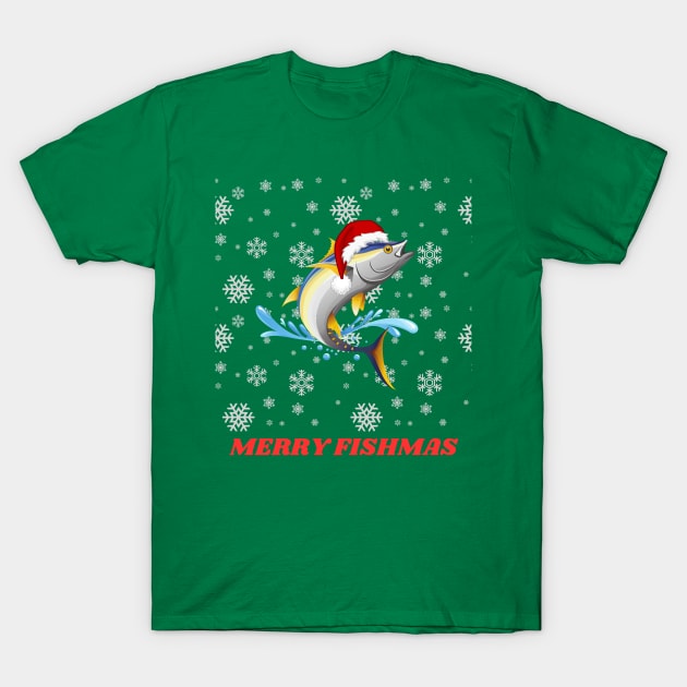 Merry Fishmas T-Shirt by tocksickart